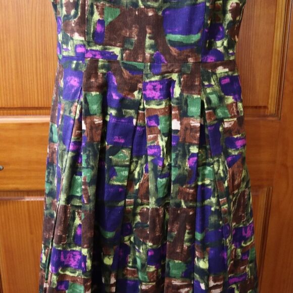 Lavia Colorful Abstract Fit n Flare Mini Dress Large - Picture 7 of 12